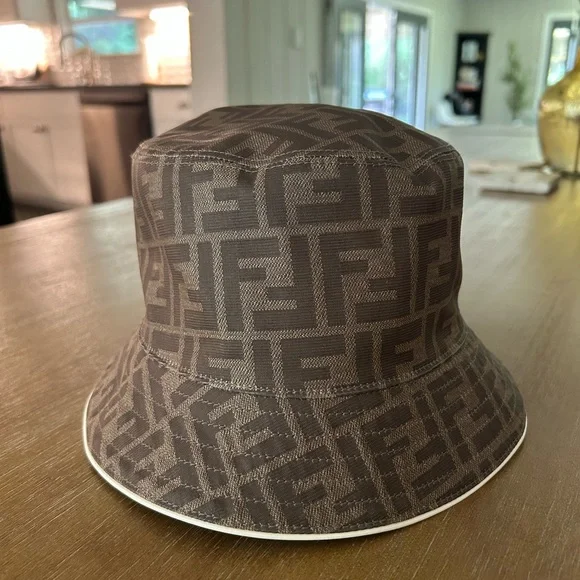 Fendi | Accessories | Fendi Black Bucket Hat With White Trim  display picture 2